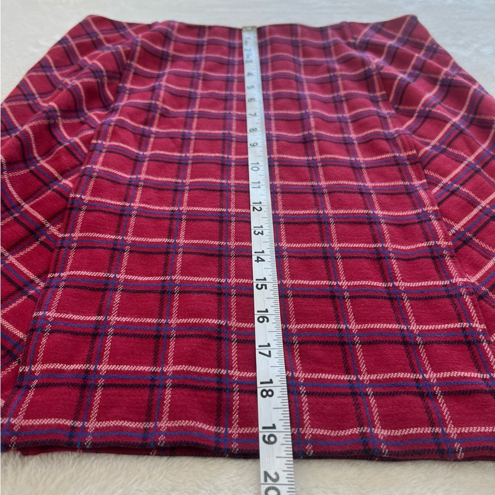 J. Jill Ponte Mini Skirt Red Plaid Small S - Picture 11 of 17